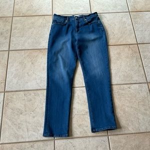 Loft jeans, the girlfriend, size 8. Medium wash.